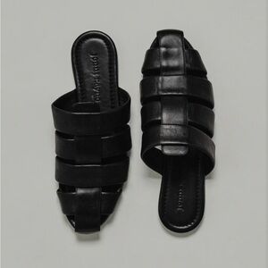 Jenni Kayne Leather Camilla Mule in Black